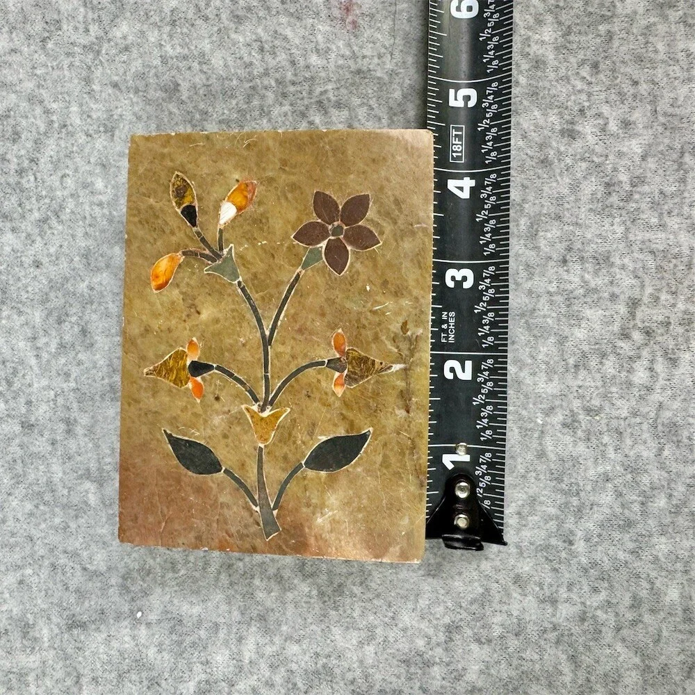 Handcrafted Brown Floral Inlay Storage Box